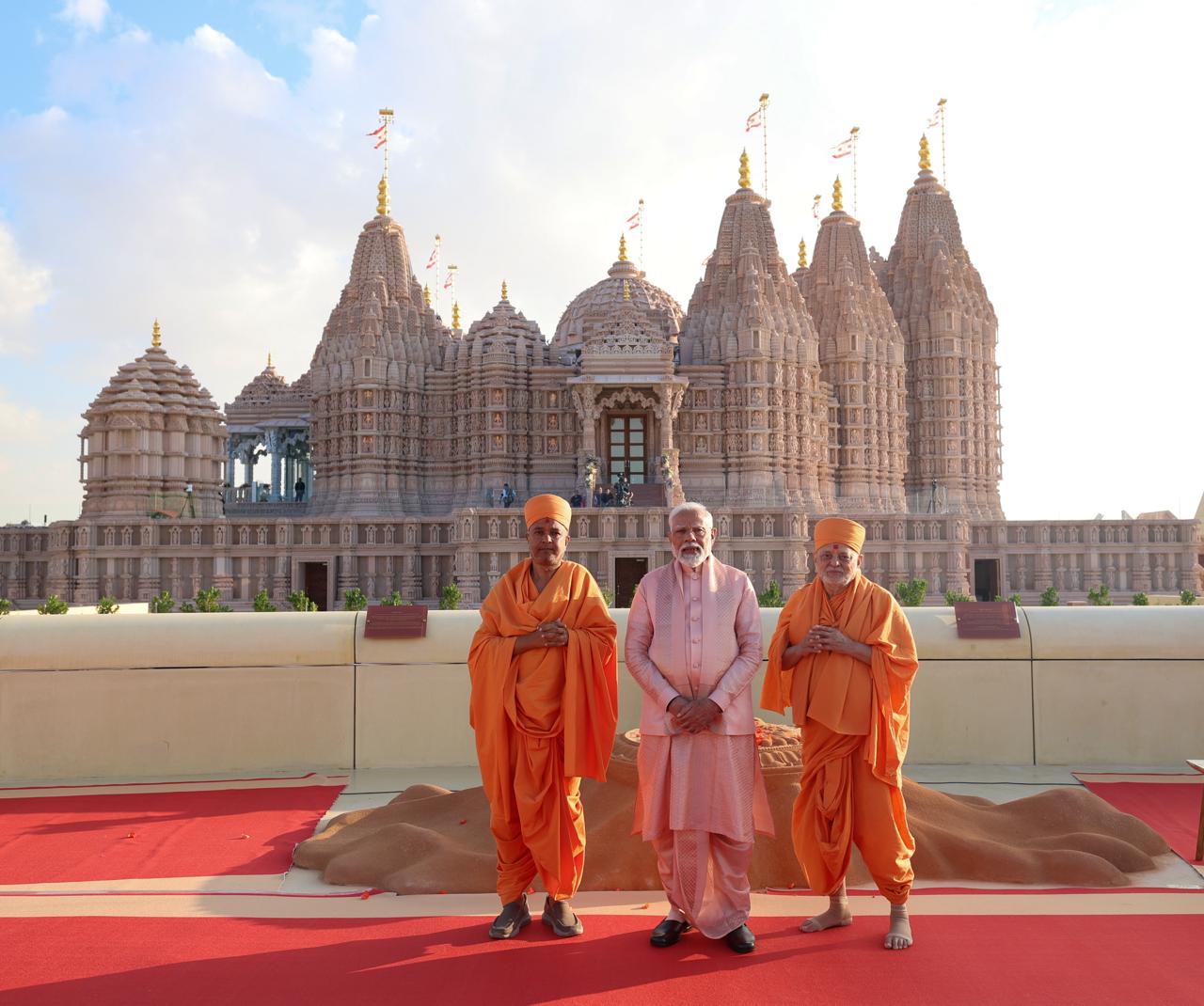 PM Modi Inaugurated first BAPS Hindu Temple in Abu Dabhi