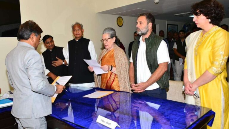 Sonia Gandhi files his nomination for Rajya Sabha