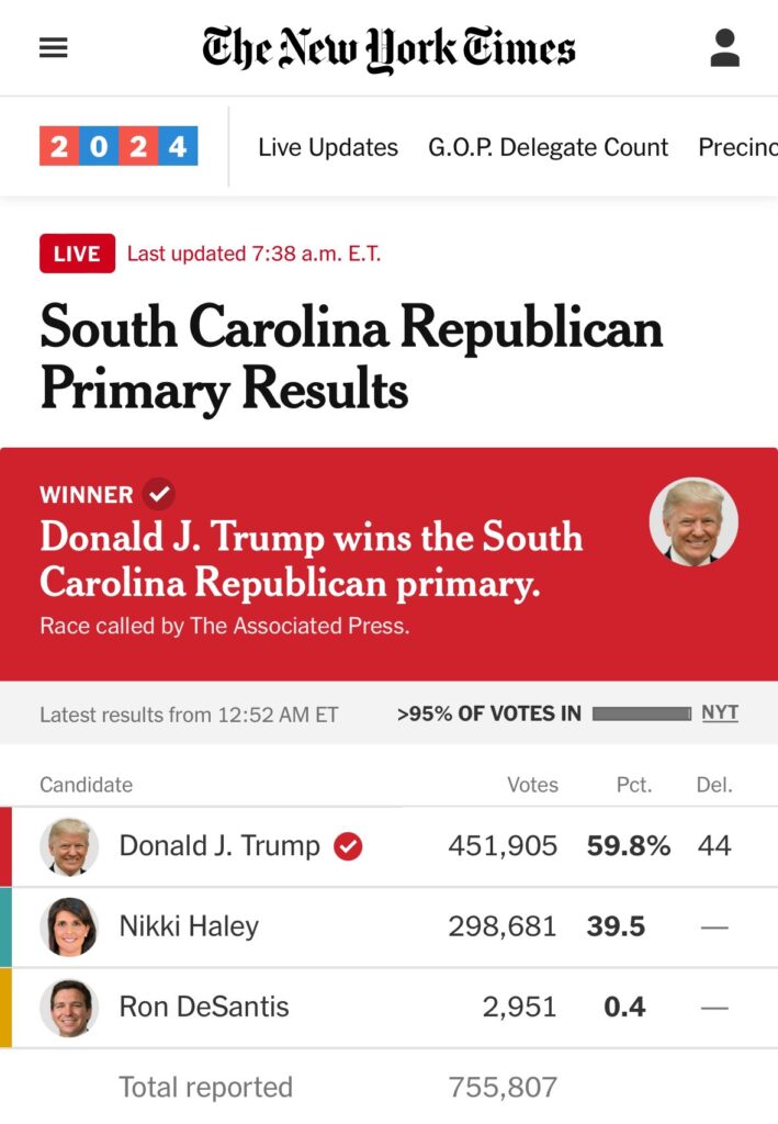trump wins south carolina primary